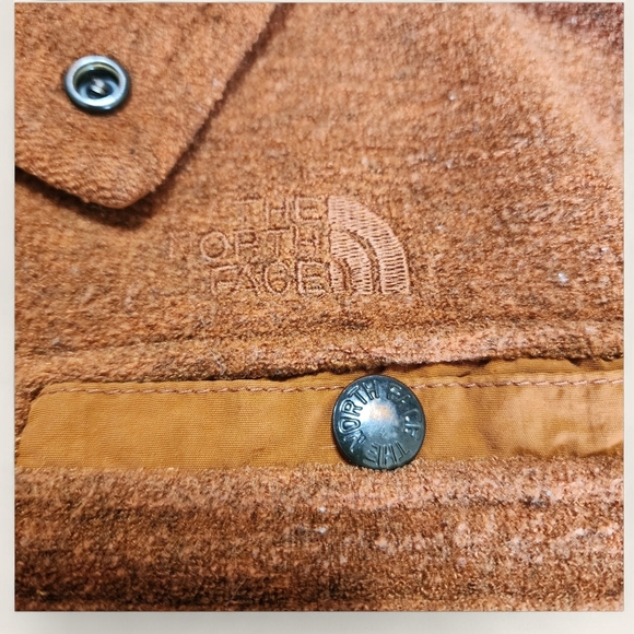 The North Face vintage USA made fleece pullover jacket M Orange snap front - Picture 2 of 5